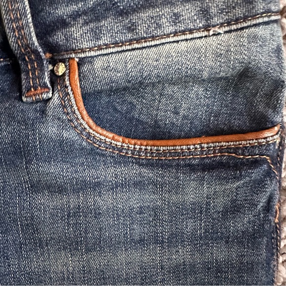 White House Black Market The Skimmer Lace Up Ankle Jeans Size 4 Dark Wash - Picture 7 of 14